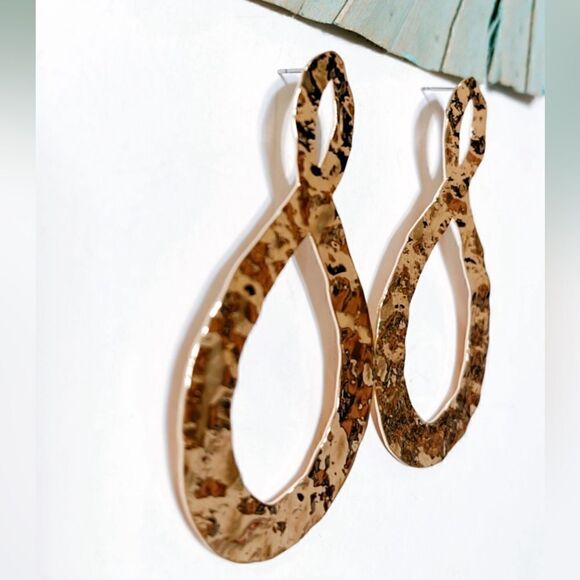 Gold geo dangle earrings #258 - Picture 2 of 3